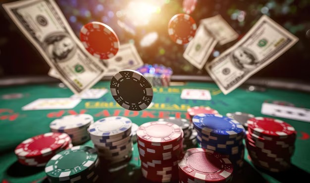 Infinite Blackjack player decision buttons showing hit, stand, double down, and split options
